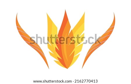 Orange feathers semi flat color vector object. Full sized item on white. Festival attire. Part of brazilian samba costume simple cartoon style illustration for web graphic design and animation
