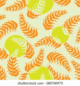 Orange fern pattern with green circles