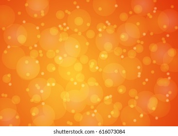 Orange Festive Christmas elegant abstract background with bokeh lights and stars