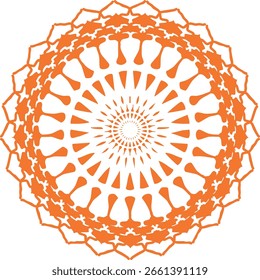 Orange festive mandala vector design element