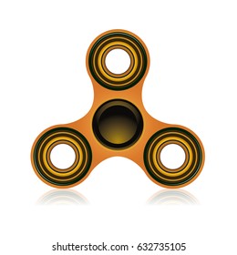 An orange fidget spinner hand toy isolated on a white background illustration. Vector EPS 10 available.