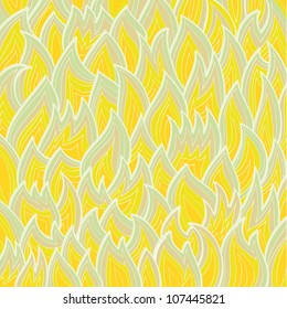 Orange fire background with stylized hand drawn flames