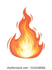 orange fire flame isolated icon