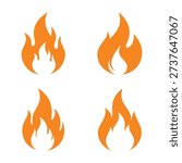 Orange fire flame logo collection