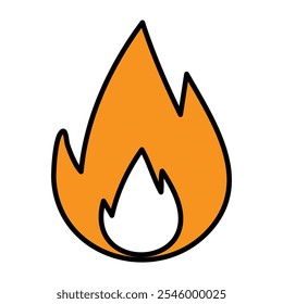 orange fire flame vector object