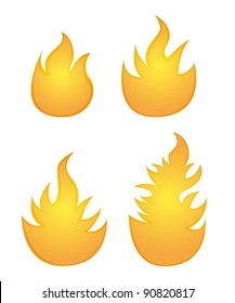 orange  fire over white background. vector illustration