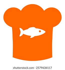 Orange fish and chef hat