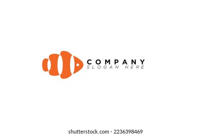 logotipo creativo de pez naranja para marca y empresa