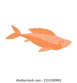 orange fish design over white