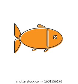Orange Fish icon isolated on white background.  Vector Illustration