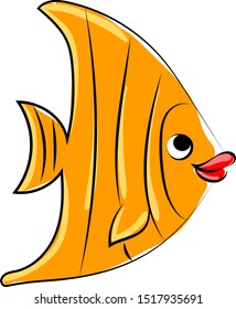 Orange fish, illustration, vector on white background.