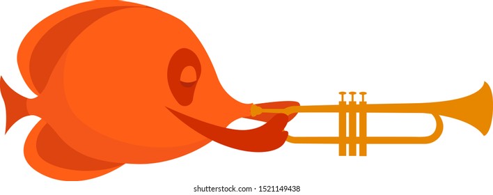 Pescado anaranjado, ilustración, vector sobre fondo blanco.