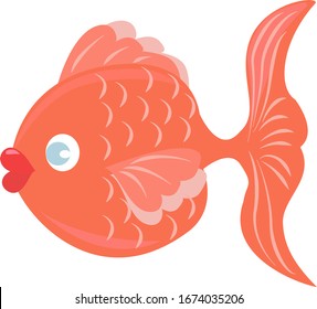 Orange fish, illustration, vector on white background.