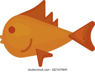 Orange fish, illustration, vector on white background
