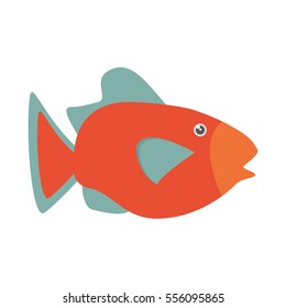 orange fish marine ecosystem life vector illustration eps 10