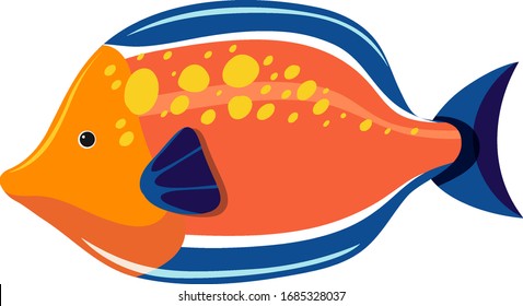 Orange fish on white background illustration