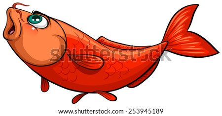 Orange fish on a white background