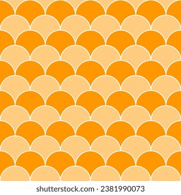 Orange fish scales pattern. fish scales pattern. fish scales seamless pattern. Decorative elements, clothing, paper wrapping, bathroom tiles, wall tiles, backdrop, background.