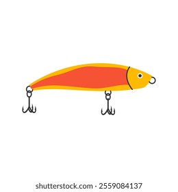 Orange Fishing Lure Icon Illustration