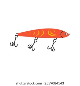 Orange Fishing Lure Icon Illustration