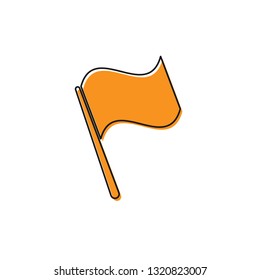 Orange Flag icon isolated on white background. Vector Illustration