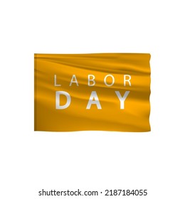 Orange flag on a white background in honor of Labor Day.