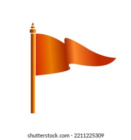 Orange flag vector icon. Bhagwa zenda vector.