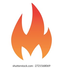 Icono de fuego de llama naranja - Ilustración vectorial de símbolo de energía térmica EPS