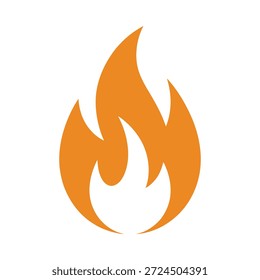 Orange flame icon on white background