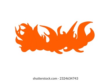 orange flame shape on a white background