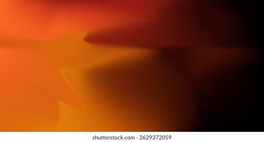 Orange flames and smoke on black background. Abstract pattern. Dark yellow gradient scene. Banner for advertising products on website. Space for text. Vector illustration.