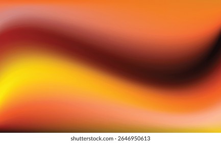 Orange Flammen und Rauch auf schwarzem Hintergrund. Abstraktes Muster. Dunkelgelber Farbverlauf. Banner für Werbeprodukte auf der Website. Leerzeichen für Text. Vektorgrafik.