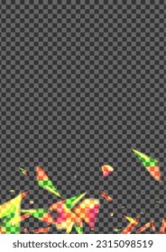 Orange Flare Background Transparent Vector. Spot Luster Card. Bright Sunshine Template. Yellow Decoration. Twinkle Technology Texture.