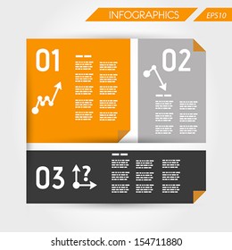 orange flat business template with three options. infographic concept.