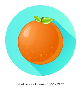 orange flat design isolated on a circle with shadow