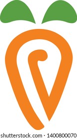 Orange flat icon of the carrot