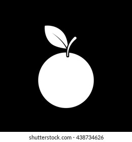 Orange Flat Icon On Black Background