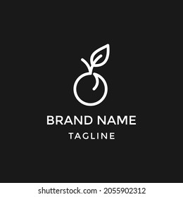 Orange flat icon. Single high quality outline symbol of fruit for web design or mobile app. Thin line signs of orange for design logo, visit card, etc. Outline pictogram of orange.