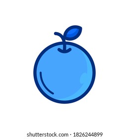 orange, flat outline fruit icon