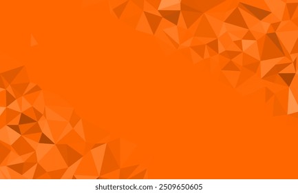 Orange flat polygon abstract shape. Irregular triangle illusion pattern element texture design. Suitable for banner background, cover, website, advertising, idea, decoration, page, internet, branding