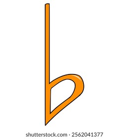 orange flat sign music illustration hand drawn isolated vector