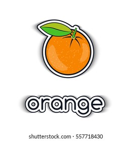 Orange flat style. Icon, symbol tropical citrus fruit on a white background nature theme, food, vitamins. Vector.