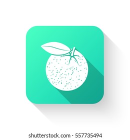 Orange flat style. Icon, symbol tropical citrus fruit on a white background nature theme, food, vitamins. Vector.