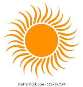 Orange flat sun symbol. Vector illustration