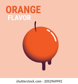 Orange flavored. Abstract vector pattern design for web banner, fresh cold healthy soft drink splash, bright sticker, emblem, logo for fresh juice, branding package. Vector illustration.