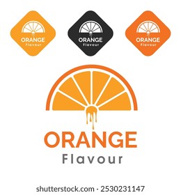 Logotipo vetor do ícone de sabor laranja