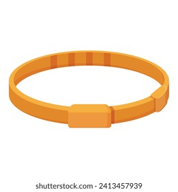 Orange flea collar icon cartoon vector. Tail health. Medical stuff