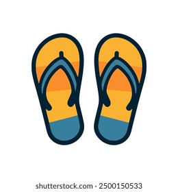 orange flip flop sandal footwear vector illustration template design