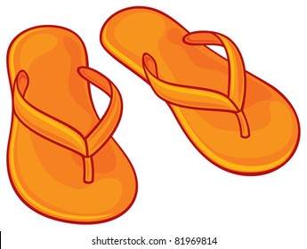 Orange Flip Flops Stock Vector (Royalty Free) 81969814