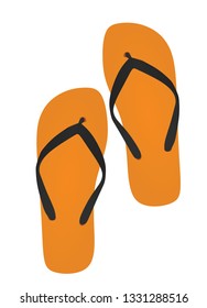 Orange flip flops. vector illustration